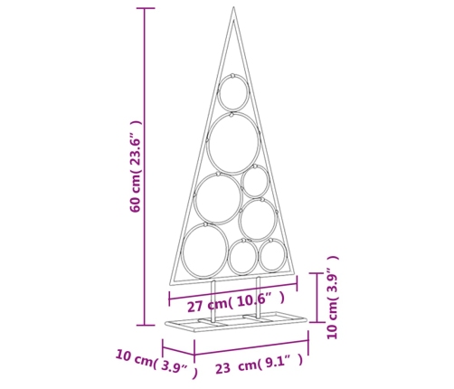 Árbol de Navidad para decoración metal negro 60 cm