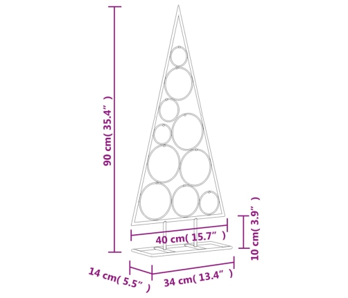 Árbol de Navidad para decoración metal negro 90 cm