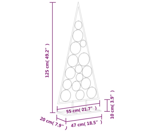 Árbol de Navidad para decoración metal negro 125 cm