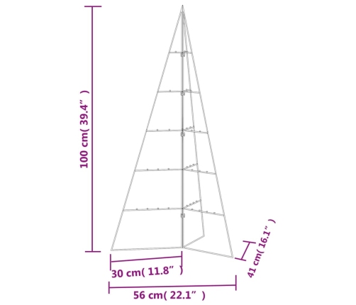 Árbol de Navidad para decoración metal negro 100 cm