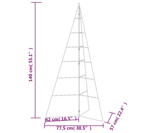 Árbol de Navidad para decoración metal negro 140 cm