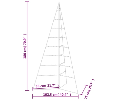 Árbol de Navidad para decoración metal negro 180 cm