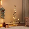 Árbol de Navidad metal negro con base de madera 120 cm