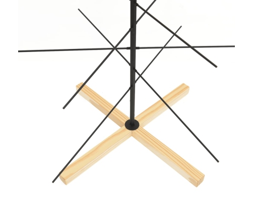 Árbol de Navidad metal negro con base de madera 150 cm