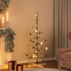 Árbol de Navidad metal negro con base de madera 150 cm