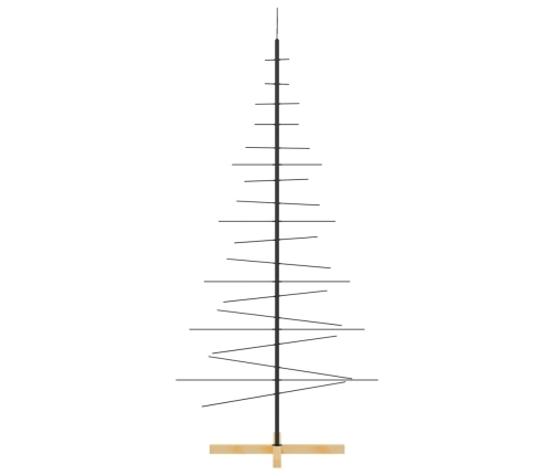 Árbol de Navidad metal negro con base de madera 180 cm