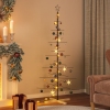 Árbol de Navidad metal negro con base de madera 180 cm