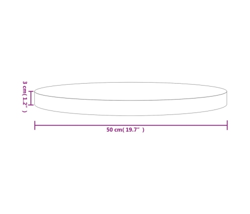 Tablero de mesa redondo madera maciza de pino Ø50x3 cm