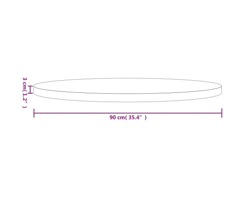 Tablero de mesa redondo madera maciza de pino Ø90x3 cm