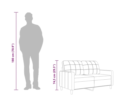 Sofá de 2 plazas de tela marrón 140 cm