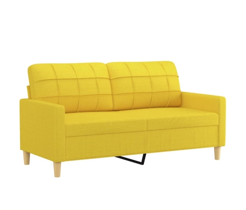 vidaXL Sofá de 2 plazas de tela amarillo claro 140 cm