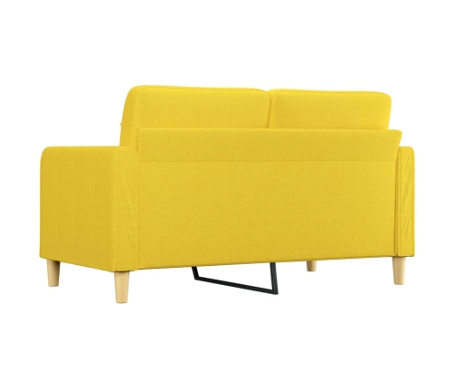 vidaXL Sofá de 2 plazas de tela amarillo claro 140 cm