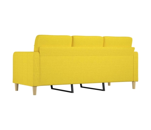 vidaXL Sofá de 3 plazas de tela amarillo claro 180 cm