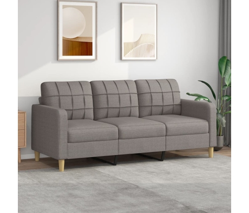 Sofá de 3 plazas de tela gris taupe 180 cm