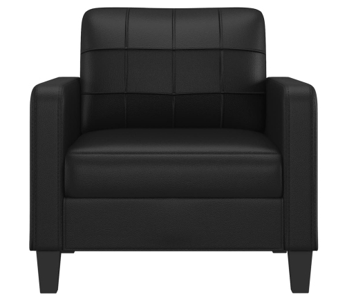 Sillón cuero sintético negro 60 cm