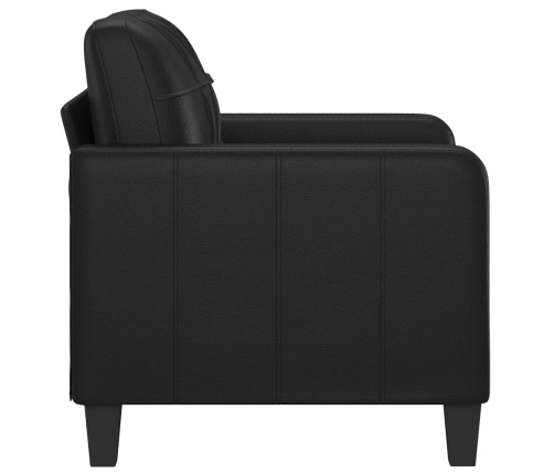 Sillón cuero sintético negro 60 cm