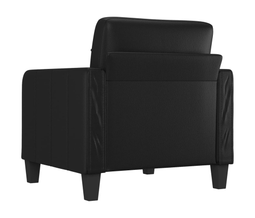 Sillón cuero sintético negro 60 cm