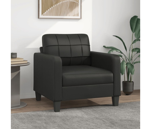 Sillón cuero sintético negro 60 cm