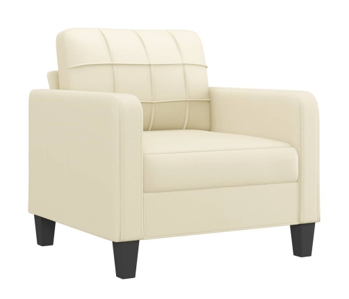 Sillón cuero sintético crema 60 cm