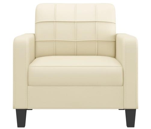 Sillón cuero sintético crema 60 cm