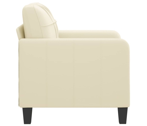 Sillón cuero sintético crema 60 cm