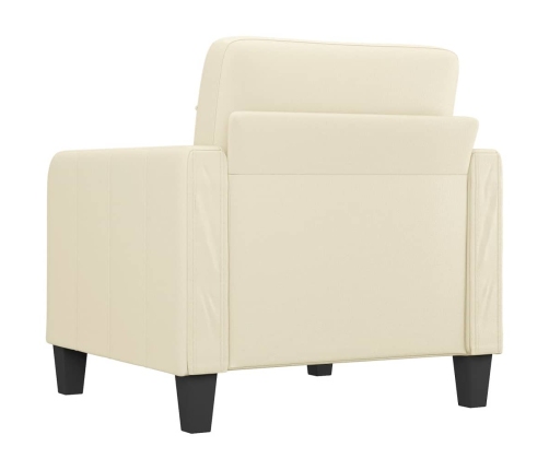 Sillón cuero sintético crema 60 cm