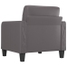 Sillón cuero sintético gris 60 cm