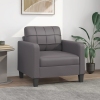 Sillón cuero sintético gris 60 cm