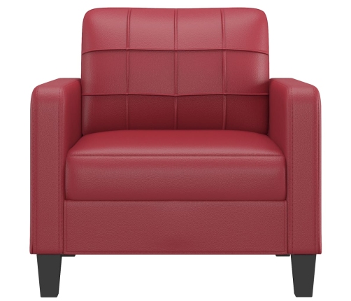 Sillón cuero sintético rojo tinto 60 cm