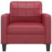 Sillón cuero sintético rojo tinto 60 cm