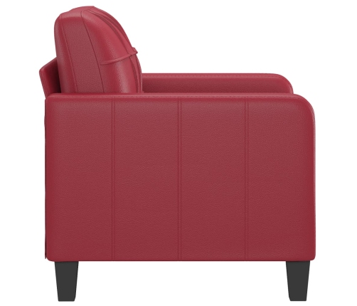 Sillón cuero sintético rojo tinto 60 cm