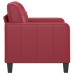 Sillón cuero sintético rojo tinto 60 cm