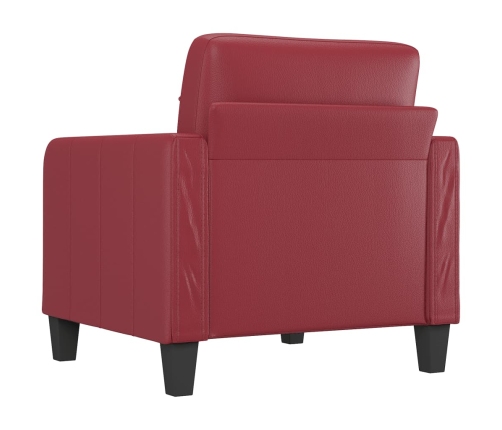 Sillón cuero sintético rojo tinto 60 cm