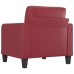 Sillón cuero sintético rojo tinto 60 cm