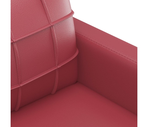 Sillón cuero sintético rojo tinto 60 cm