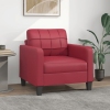 Sillón cuero sintético rojo tinto 60 cm