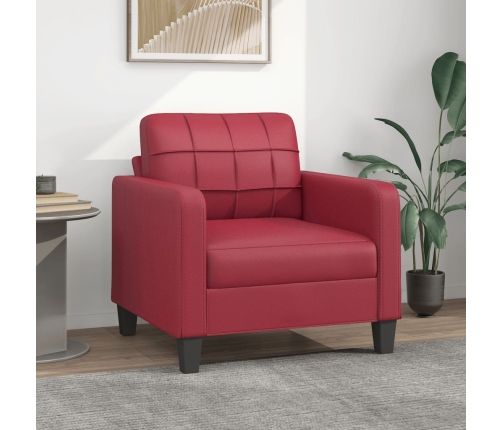 Sillón cuero sintético rojo tinto 60 cm