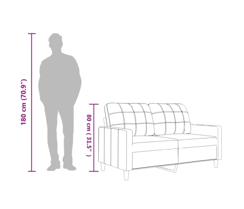 Sofá de 2 plazas de cuero sintético color crema 120 cm