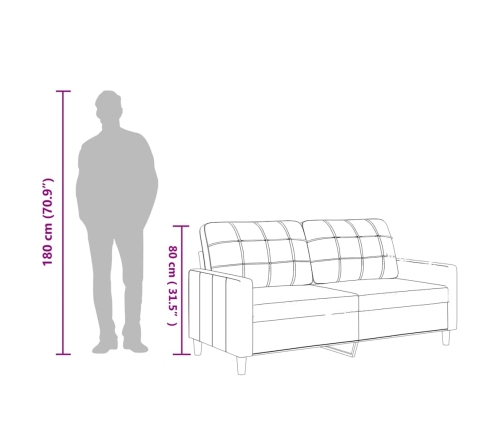 Sofá de 2 plazas de cuero sintético color crema 140 cm