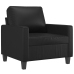 Sillón cuero sintético negro 60 cm