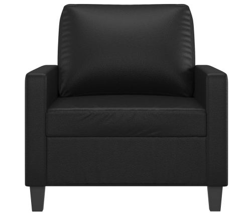 Sillón cuero sintético negro 60 cm