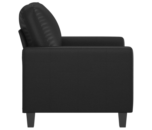 Sillón cuero sintético negro 60 cm