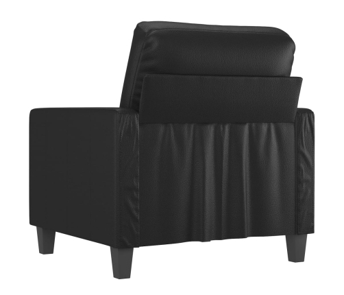 Sillón cuero sintético negro 60 cm