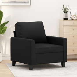 Sillón cuero sintético negro 60 cm