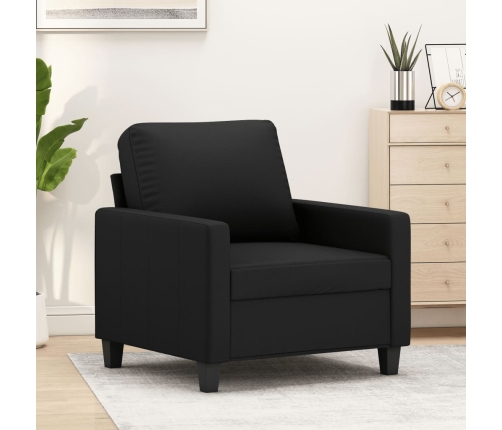 Sillón cuero sintético negro 60 cm