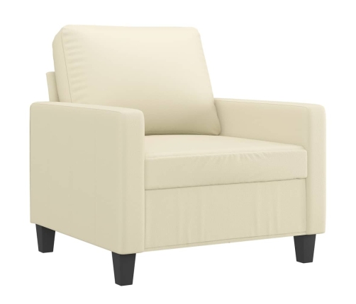 Sillón cuero sintético crema 60 cm