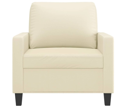 Sillón cuero sintético crema 60 cm