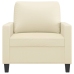 Sillón cuero sintético crema 60 cm