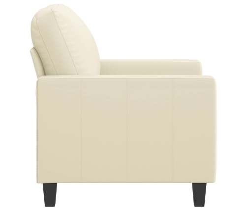 Sillón cuero sintético crema 60 cm