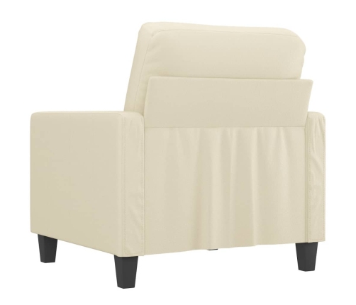 Sillón cuero sintético crema 60 cm